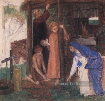  Gabriel Galerie - La Pâque dans la Sainte Famille Rassembler des Herbes Amères Dante Gabriel Rossetti